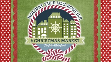 Holiday Yule Log Bonfire and Holiday Marketplace link